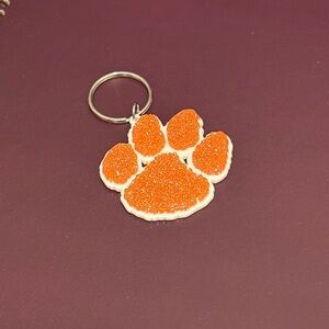 Orange Paw Print Keychain & Card Holder